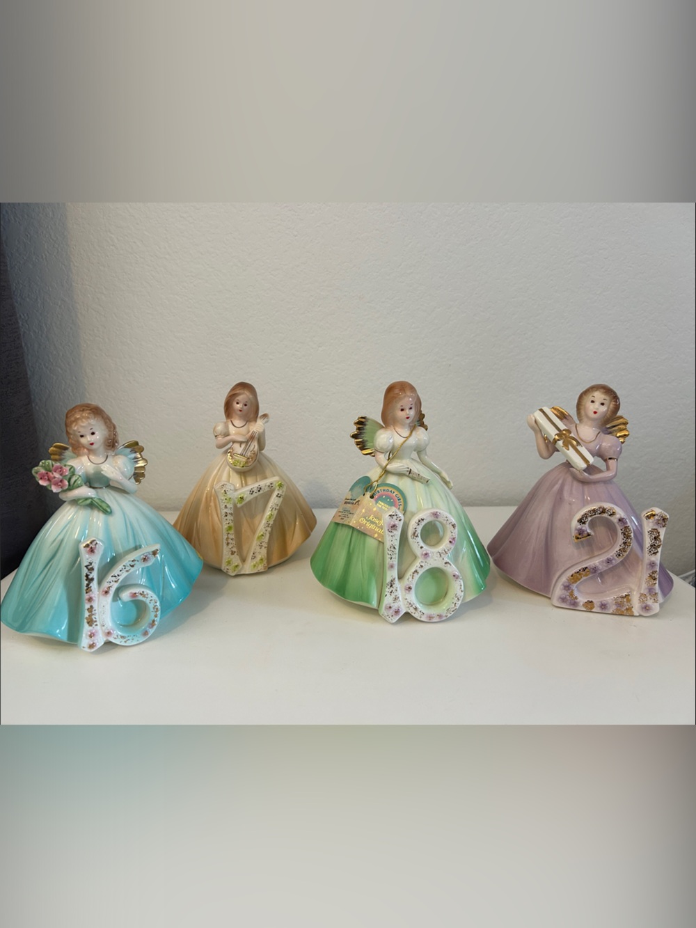 Josef Originals Vintage Porcelain Figurines Birthday Girl Collection 16 17 18 21